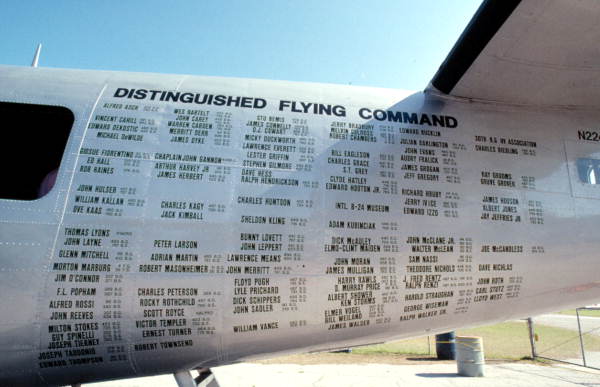 "Distinguished Flying Command" sign on the side of a B-24 "Liberator" bomber - Lakeland, Florida