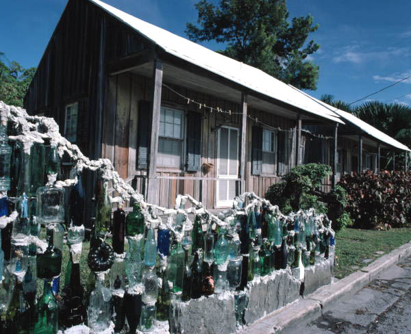 Carolyn Gorton Fuller's "Bottle Wall Fence" located on Angela Street - Key West, Florida