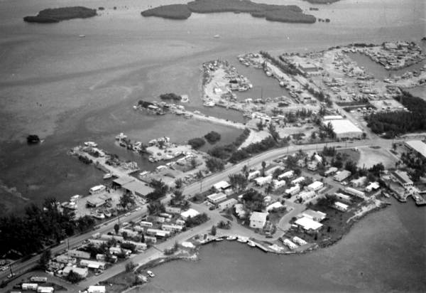 Aerial view of boatyards - Stock Island, Florida