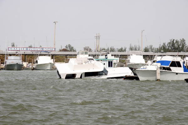 Sunken vessel in Garrison Bight City Marina..