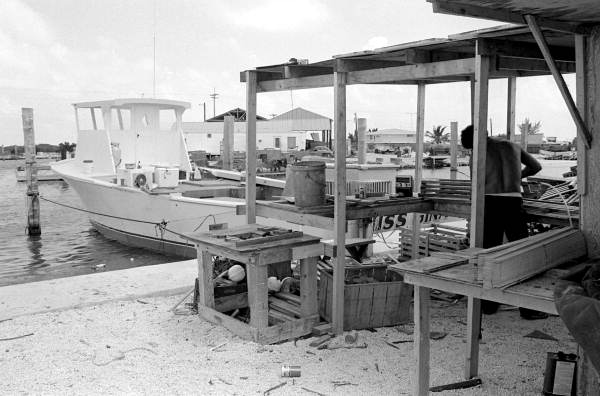 Lobster docks located at Peninsular Marine Boat Yard, Stock Island, Key West, FL.