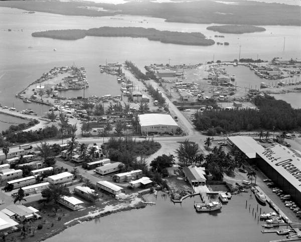 Aerial view of boatyards - Stock Island, Florida