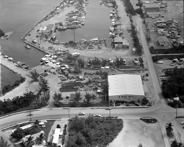 Aerial view of boatyards - Stock Island, Florida
