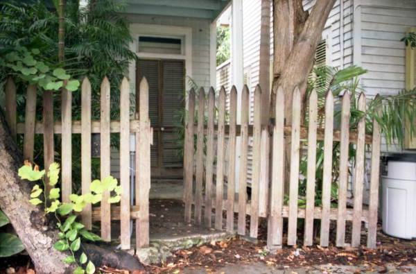 Front gate to conch house on Elizabeth Street, Key West, Florida.