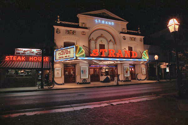 Night view of the Strand Theatre at 527 Duval Street - Key West, Florida.