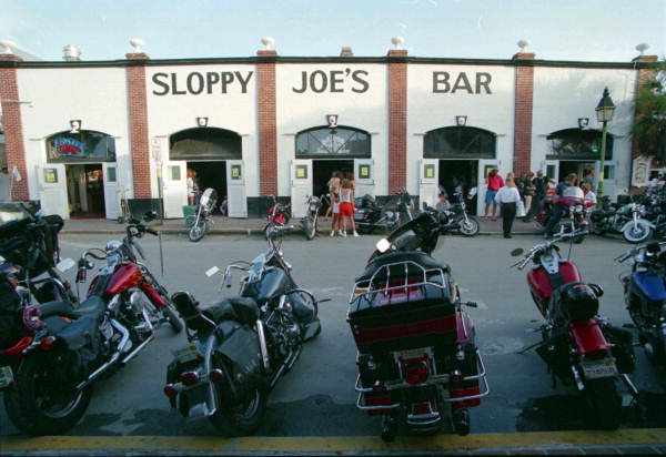 Looking across the street at Sloppy Joe's Bar on Duval Street - Key West, Florida.