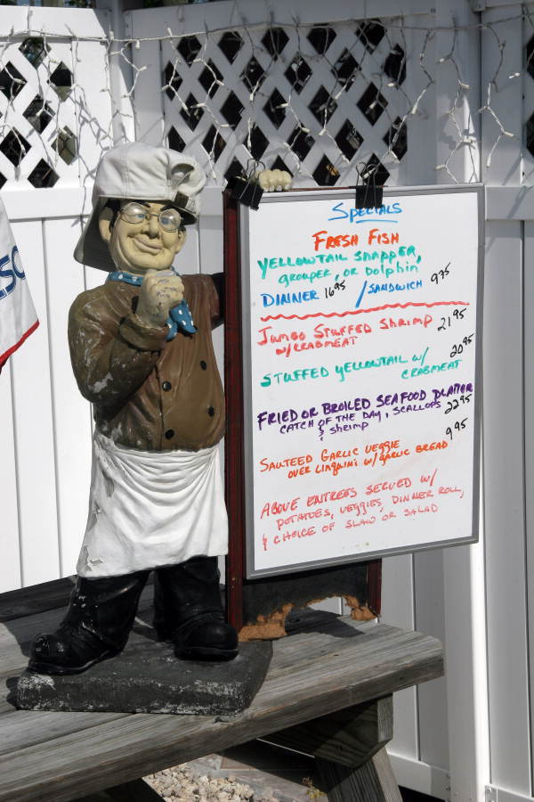 7-Mile Grill menu holder.