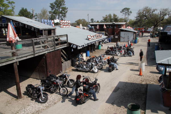 Bird's eye view of the Iron Horse Saloon on U.S. Route 1 during Bike Week 2006 - Ormond Beach, Florida