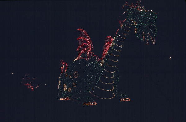 Dragon float in the Main Street Electrical Parade at the Magic Kingdom - Orlando, Florida.
