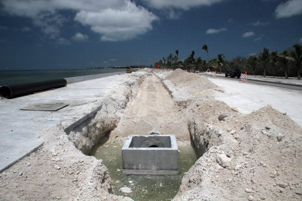 View of renovation underway for South Roosevelt Boulevard - Key West, Florida
