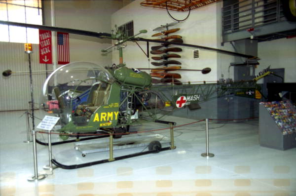 Korean war era Bell 47G helicopter on display at the "Fantasy of Flight" air museum.
