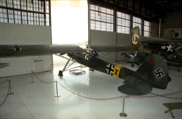 Fieseler Fi-156 Storch German "STOL" aircraft on display at the "Fantasy of Flight" air museum.