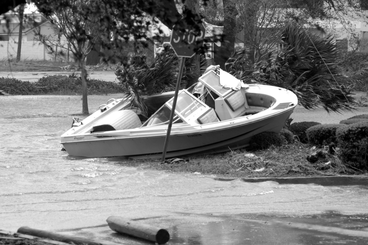 Boat washed ashore by Hurricane Ivan - Navarre, Florida.