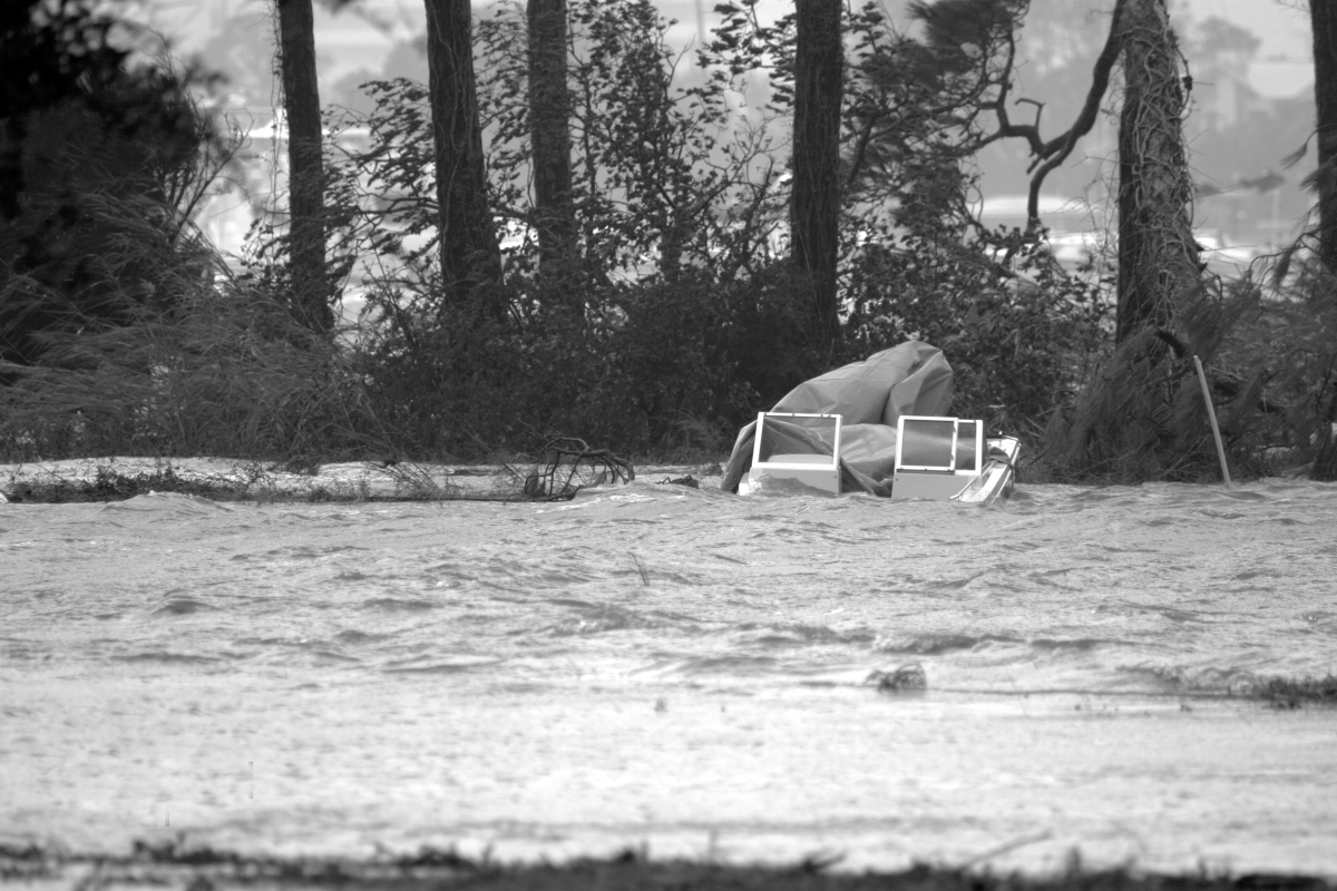 Boat during Hurricane Ivan's landfall - Fort Walton Beach, Florida.