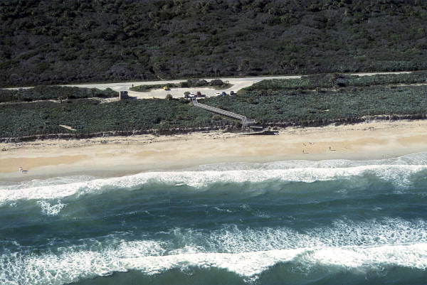 Aerial view showing a section of the Cape Canaveral National Seashore