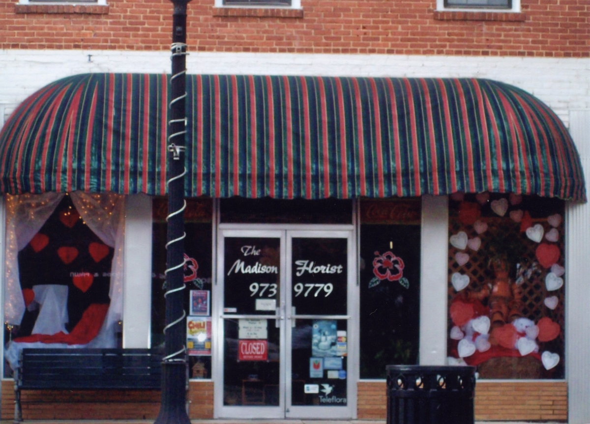 The Madison Florist storefront on Range Avenue in Madison, Florida.