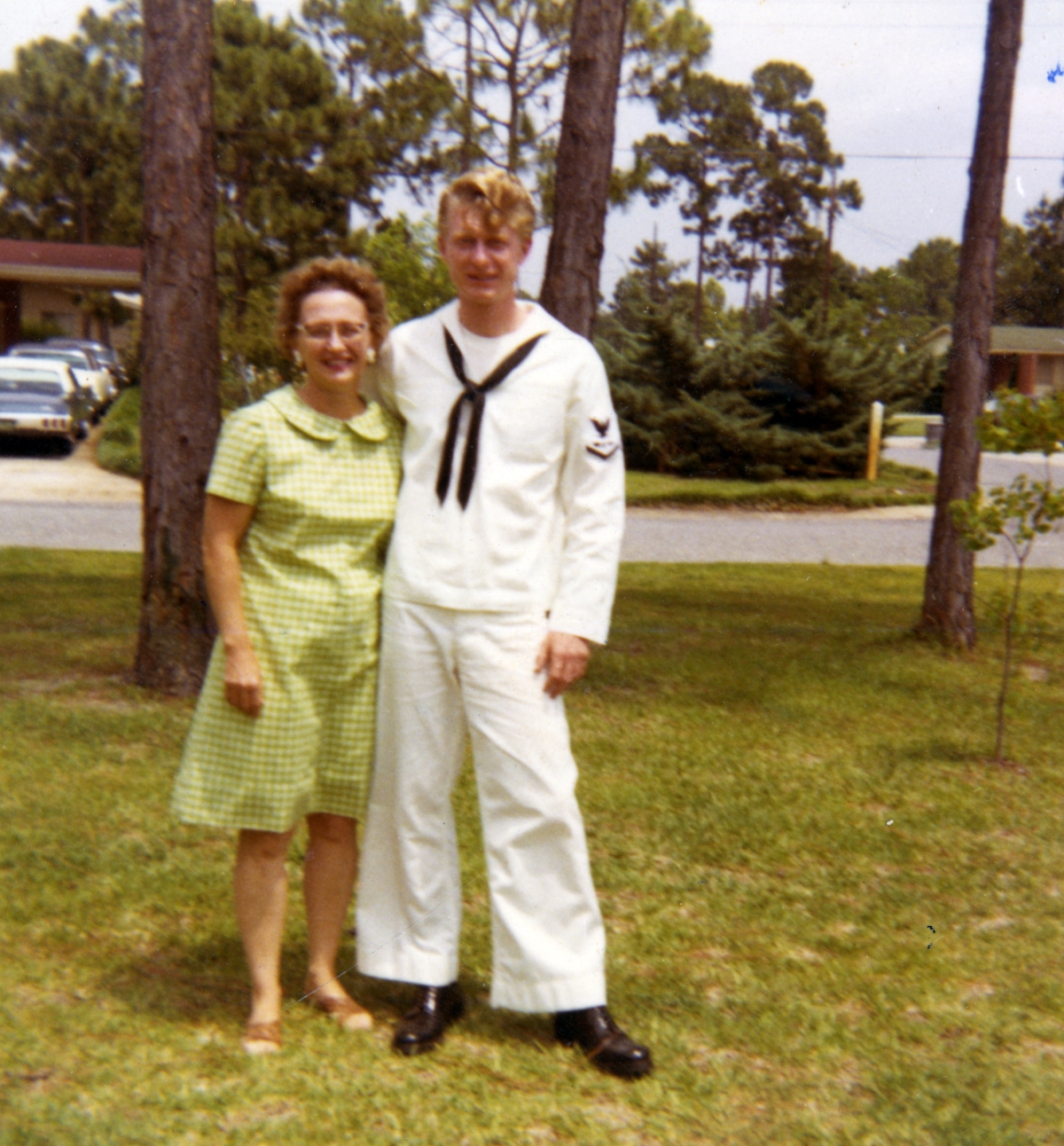 Chipper and mother (Dort) standing in front of home in Panama City, Florida.
