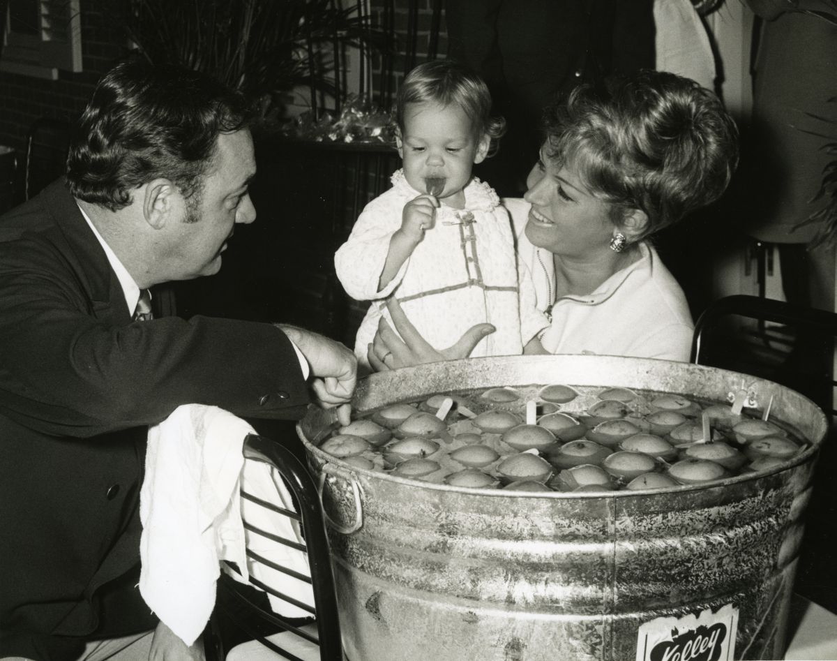 Claudia Kirk with her parents Governor and First Lady Kirk at the mansion.
