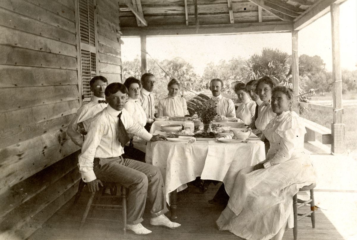 Group having lunch on St. Vincents Island.