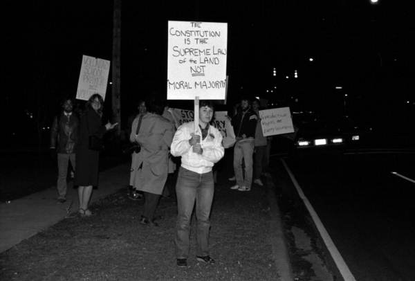 Protesters during visit of Jerry Falwell - Tallahassee, Florida.