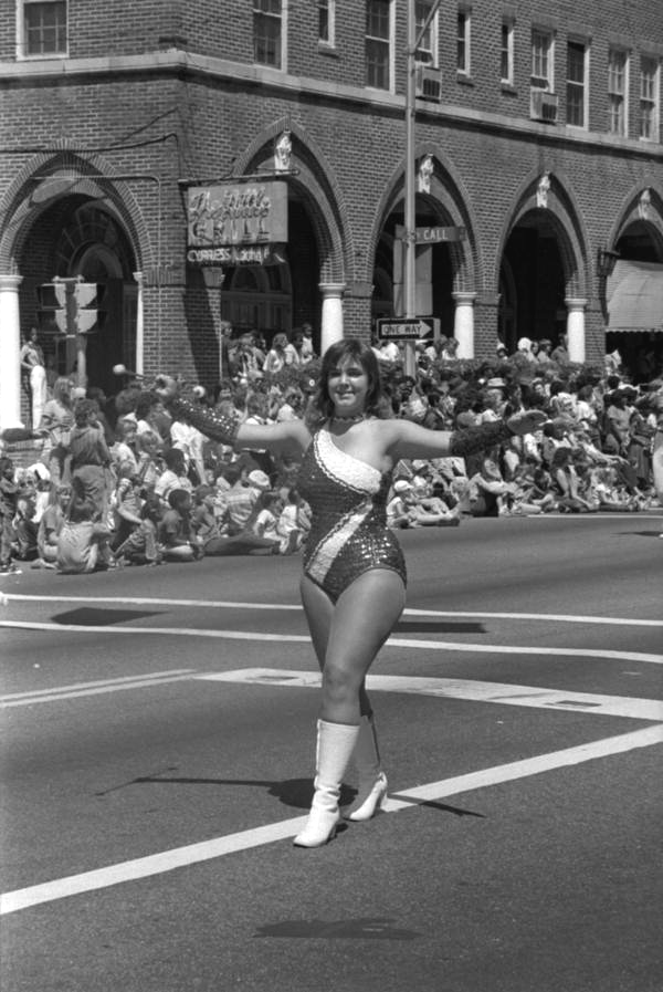 Drum majorette in the Springtime Tallahassee parade - Tallahassee, Florida.