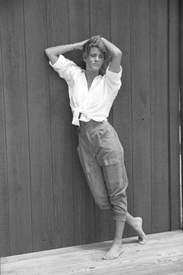 Fashion model on the boardwalk.