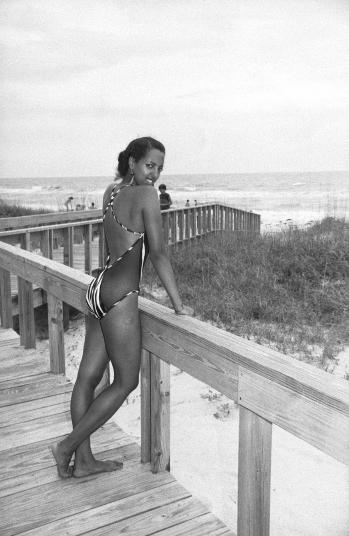Fashion model near the beach.
