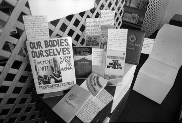 Display at Rubyfruit Bookstore during Banned Books Week - Tallahassee, Florida.