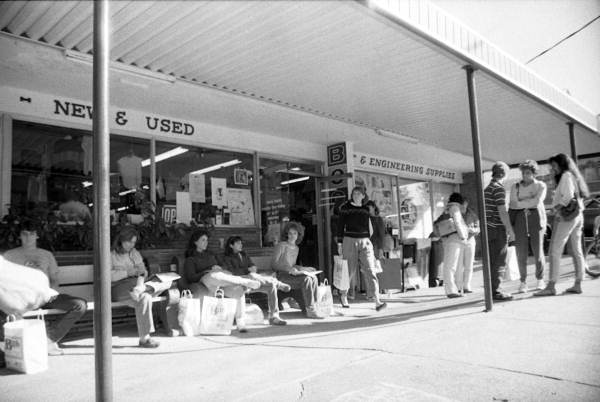 Students outside Bill's Bookstore - Tallahassee, Florida.