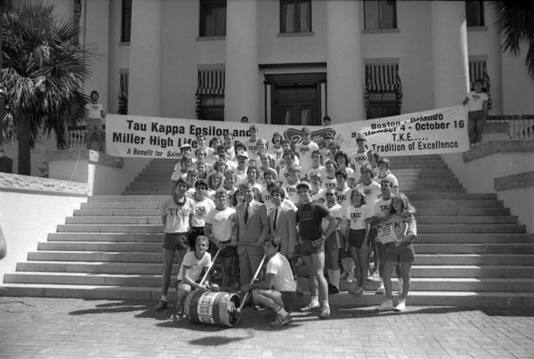 Participants of Tau Kappa Epsilon's keg roll at the Capitol - Tallahassee, Florida.