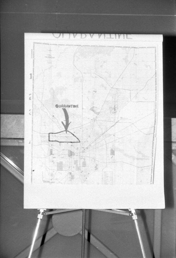 Map shows a quarantined area - Tallahassee, Florida.