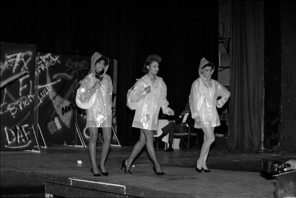 Models wears raingear at FAMU - Tallahassee, Florida.