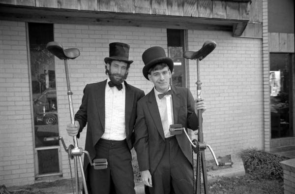 Entertainers with their unicycles - Tallahassee, Florida.