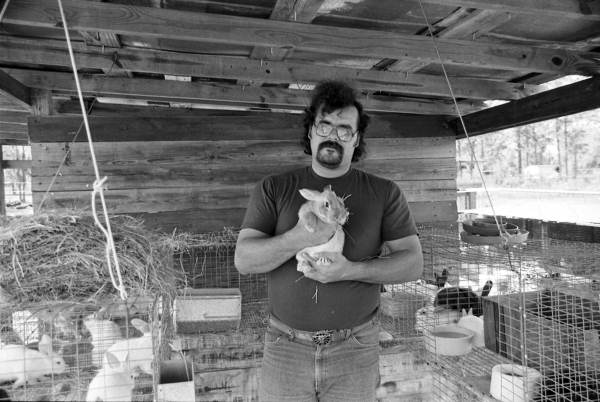 Man with rabbits - Tallahassee, Florida.