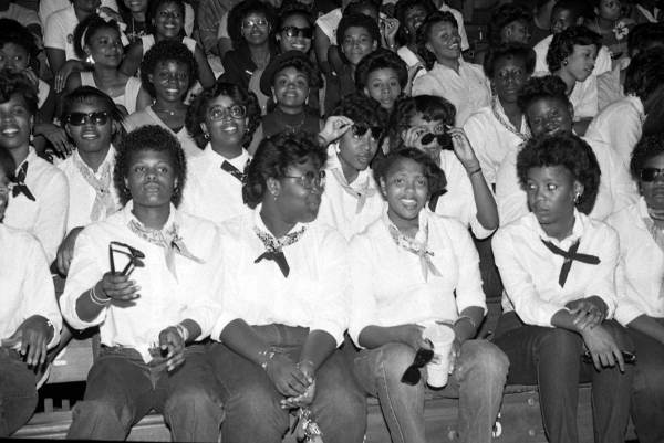 FAMU students sit on the bleachers - Tallahassee, Florida.