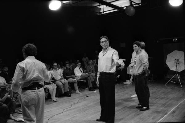 Joe Papp, Raul Julia and other actors on stage - Tallahassee, Florida.