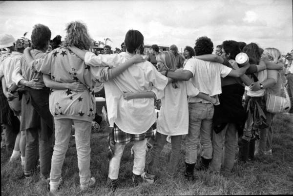 Protestors near the Cape Canaveral Air Force Station - Cape Canaveral, Florida.