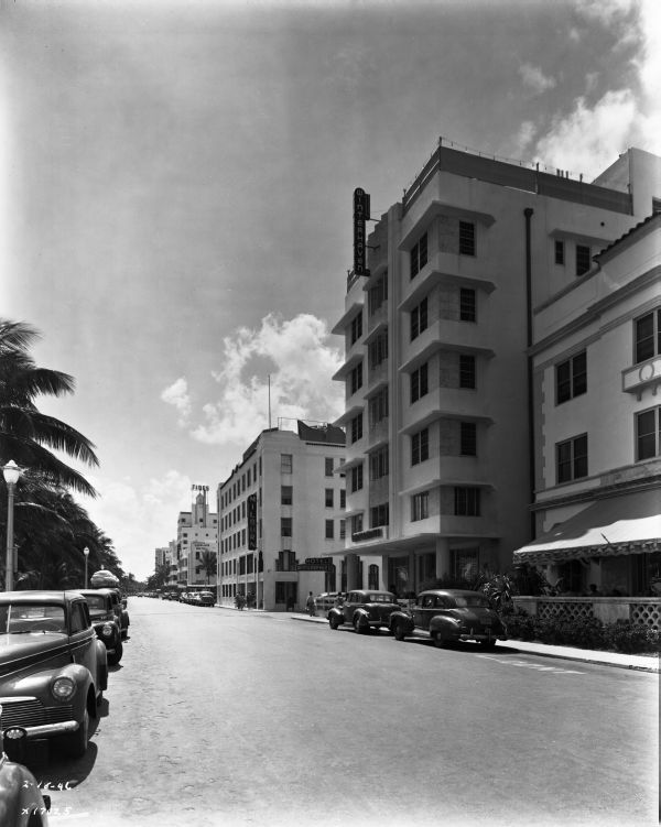 Looking south along Ocean Dr. in Miami Beach.