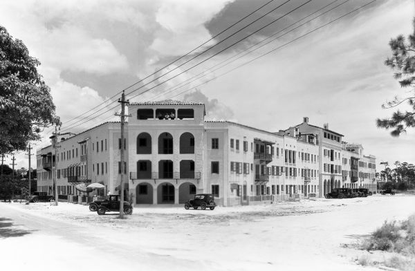 San Sebastian Apartment Hotel at University Dr. & LeJeune Rd. in Coral Gables.