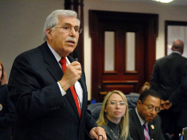 Democratic Leader Franklin Sands, D-Plantation, offering opposition debate as the House brings its version of the state budget to the floor in Tallahassee, Florida.