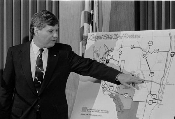 Governor Bob Graham shows wetlands that might be purchased - Tallahassee, Florida