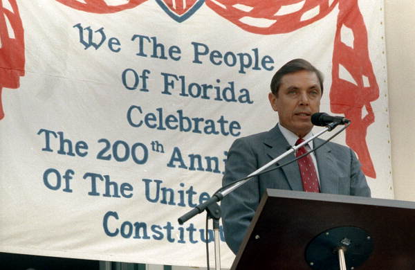 Governor Bob Martinez celebrates the anniversary of the U.S. Constitution - Tallahassee, Florida