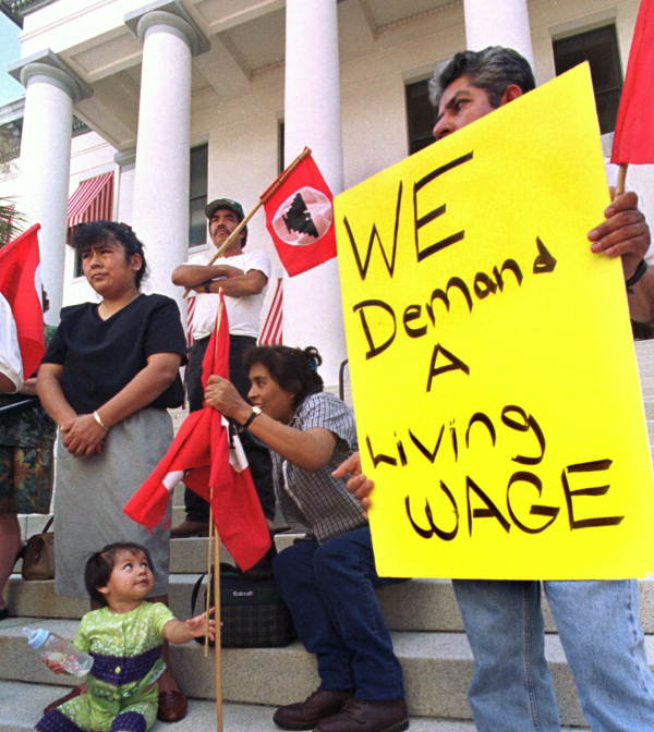 View of farmworkers protesting wages - Tallahassee, Florida.