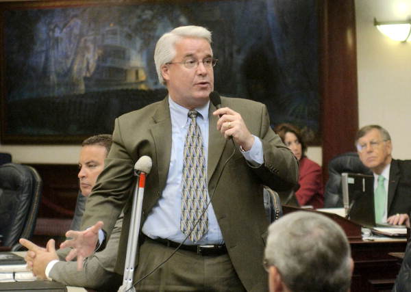 Florida State Representative Kevin Ambler, R-Tampa, promoting his amendment to the sustenance and hydration bill HB 701 CS on the House floor in Tallahassee, Florida.