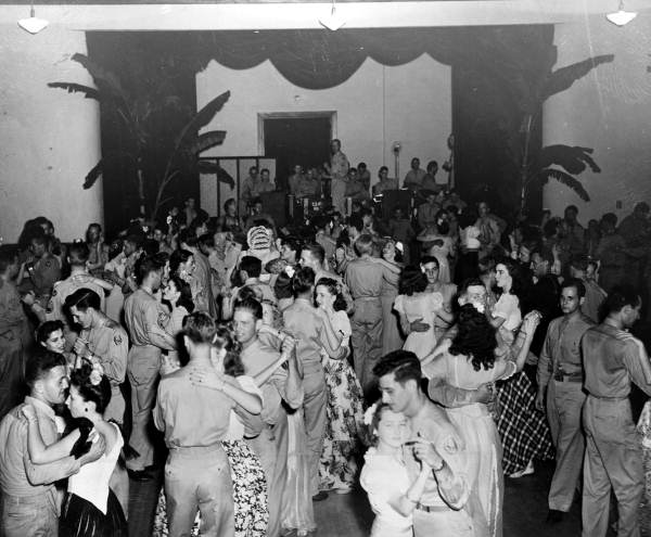 Servicemen dancing at the Gainesville Recreation Department's Service Center.