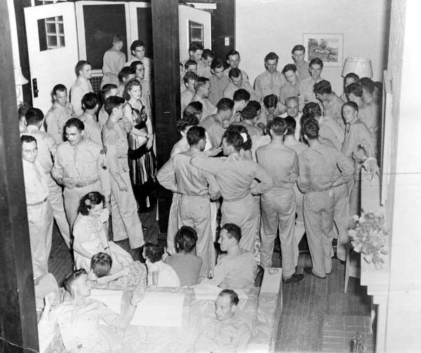 View of servicemen at the Gainesville Recreation Department's Service Center.