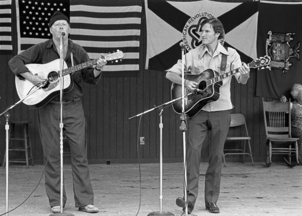 Will McLean and Gamble Rogers performing at the 1982 Florida Folk Festival in White Springs.