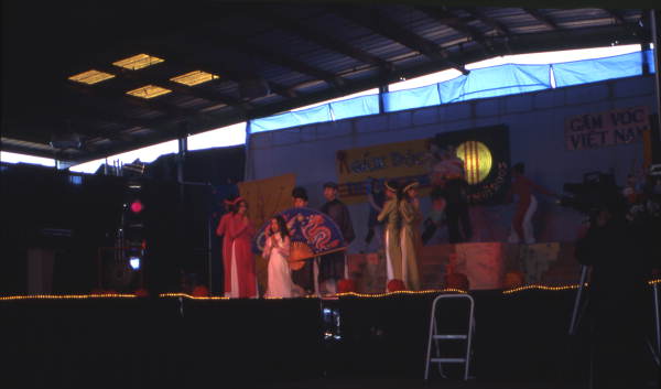 Vietnamese dancers at the Central Florida Fairgrounds during a New Year celebration in Orlando, Florida.