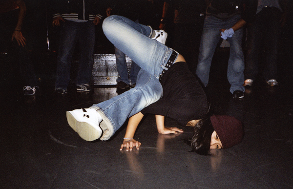 Breakdancer on the floor at Club Downunder on the FSU campus in Tallahassee, Florida.