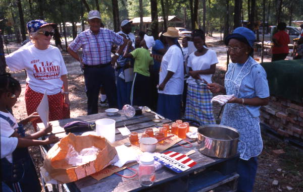 Sarah Splights making jelly during the Renaissance Park Cultural Festival in Marianna, Florida.